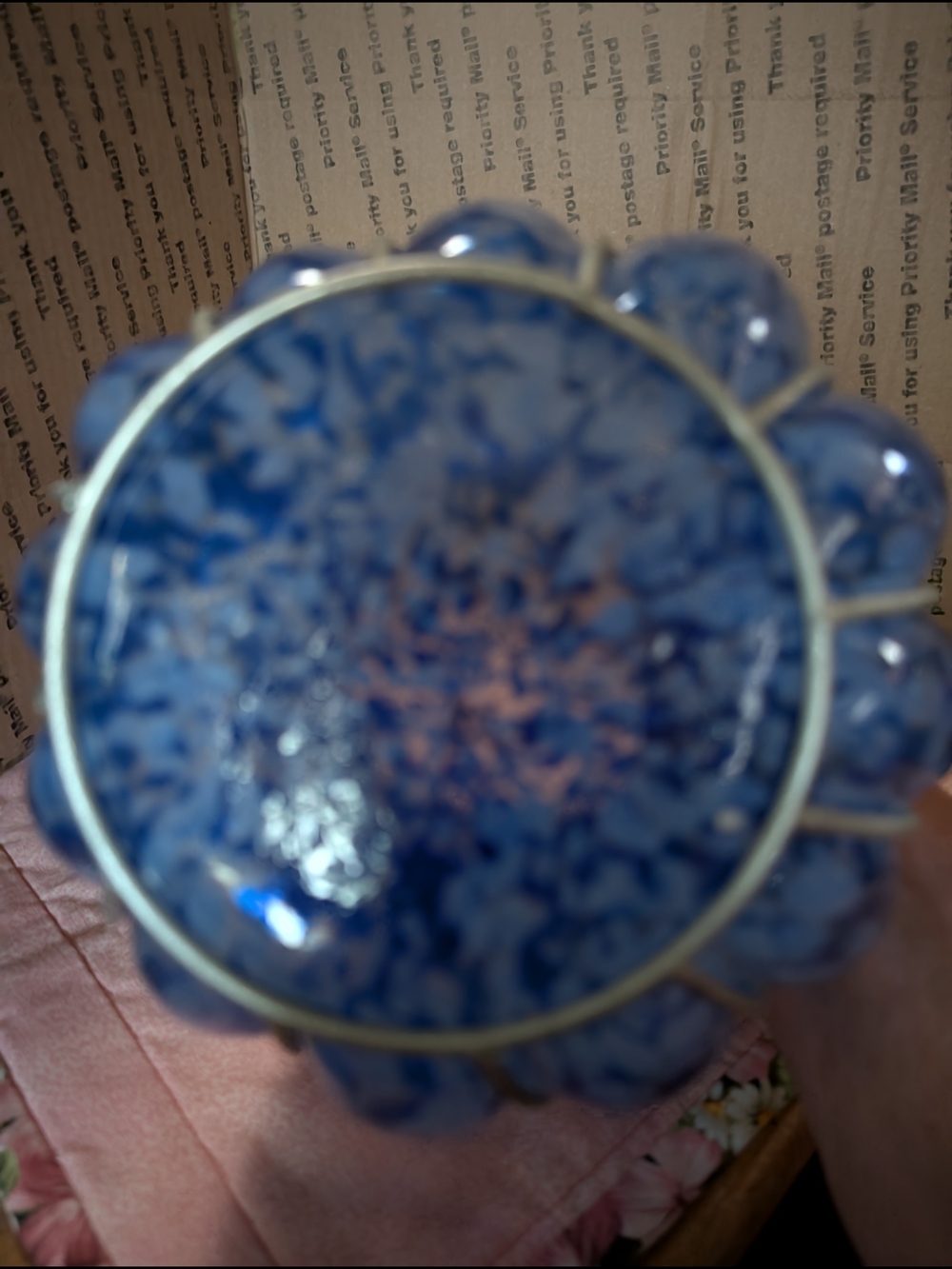 Blue Speckled Glass Accent Vase - Picture 2 of 4